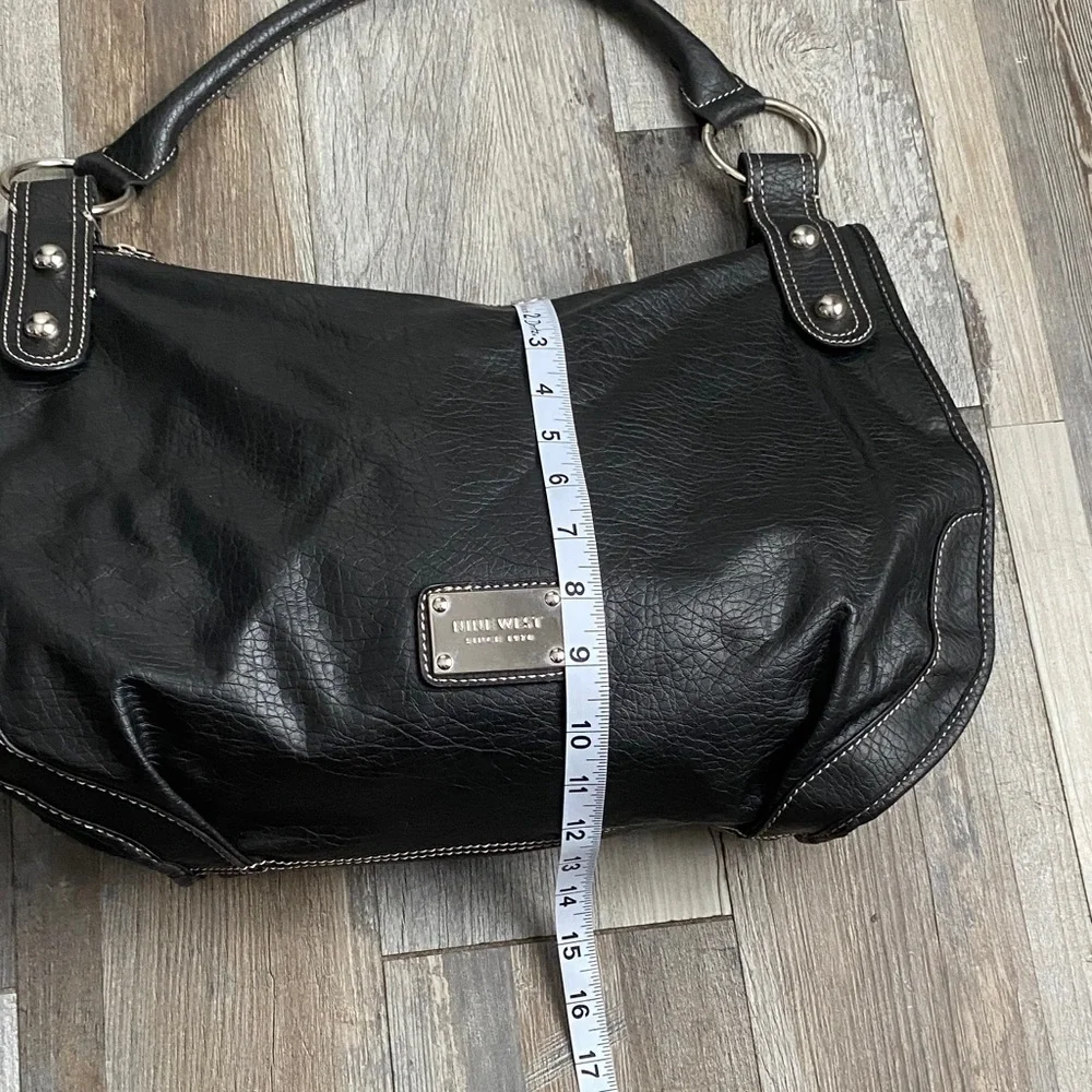 Nine West Black Shoulder Bag with Metallic Details